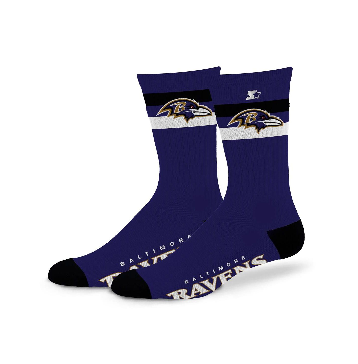 Носки Baltimore Ravens Team, средней высоты, в полоску — Starter — фото 1