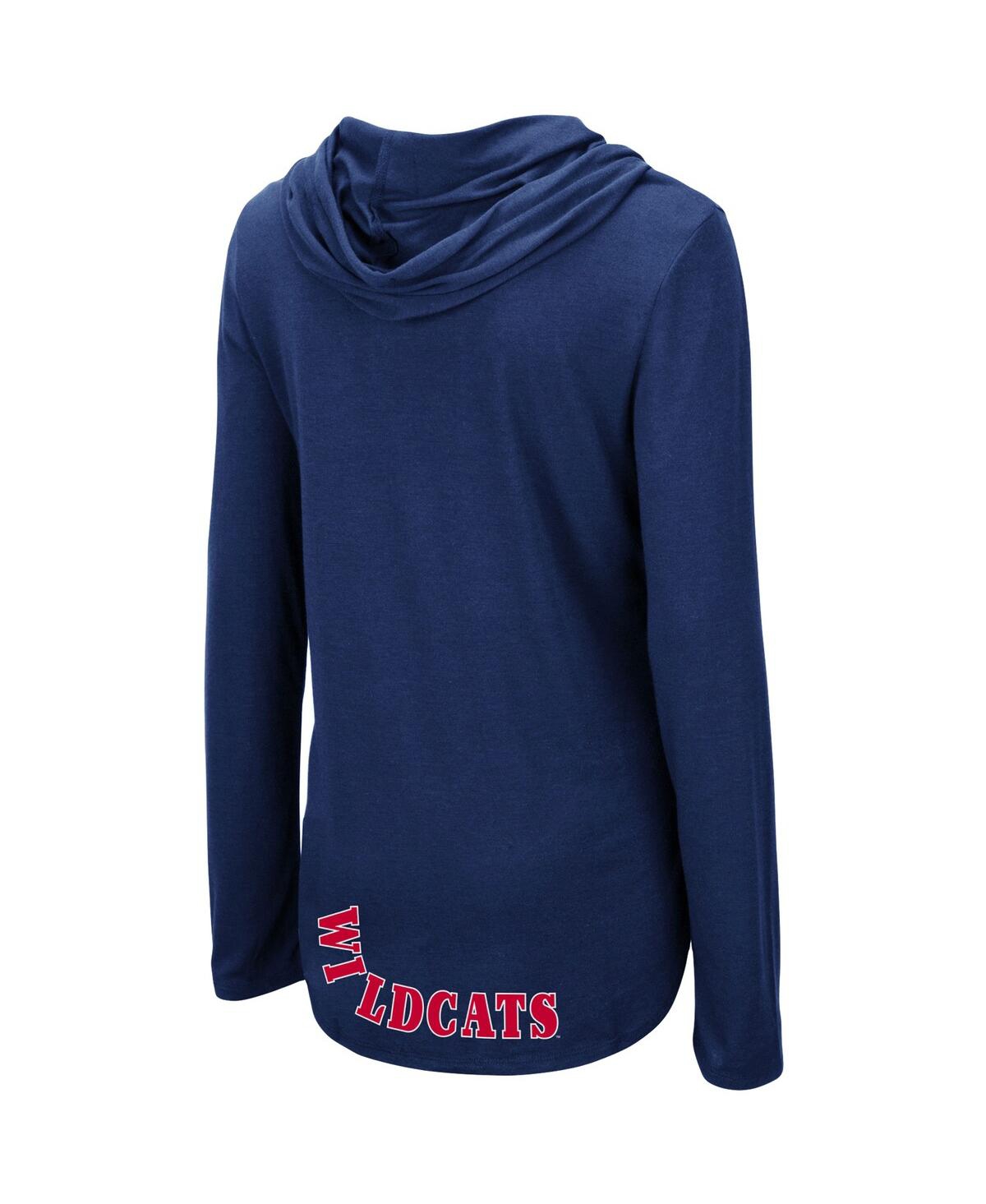 Colosseum Women's Navy Arizona Wildcats My Lover Lightweight Hooded Long Sleeve T-shirt In Blue