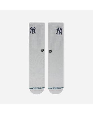 Men's and Women's New York Yankees White Crested Knit Crew Socks