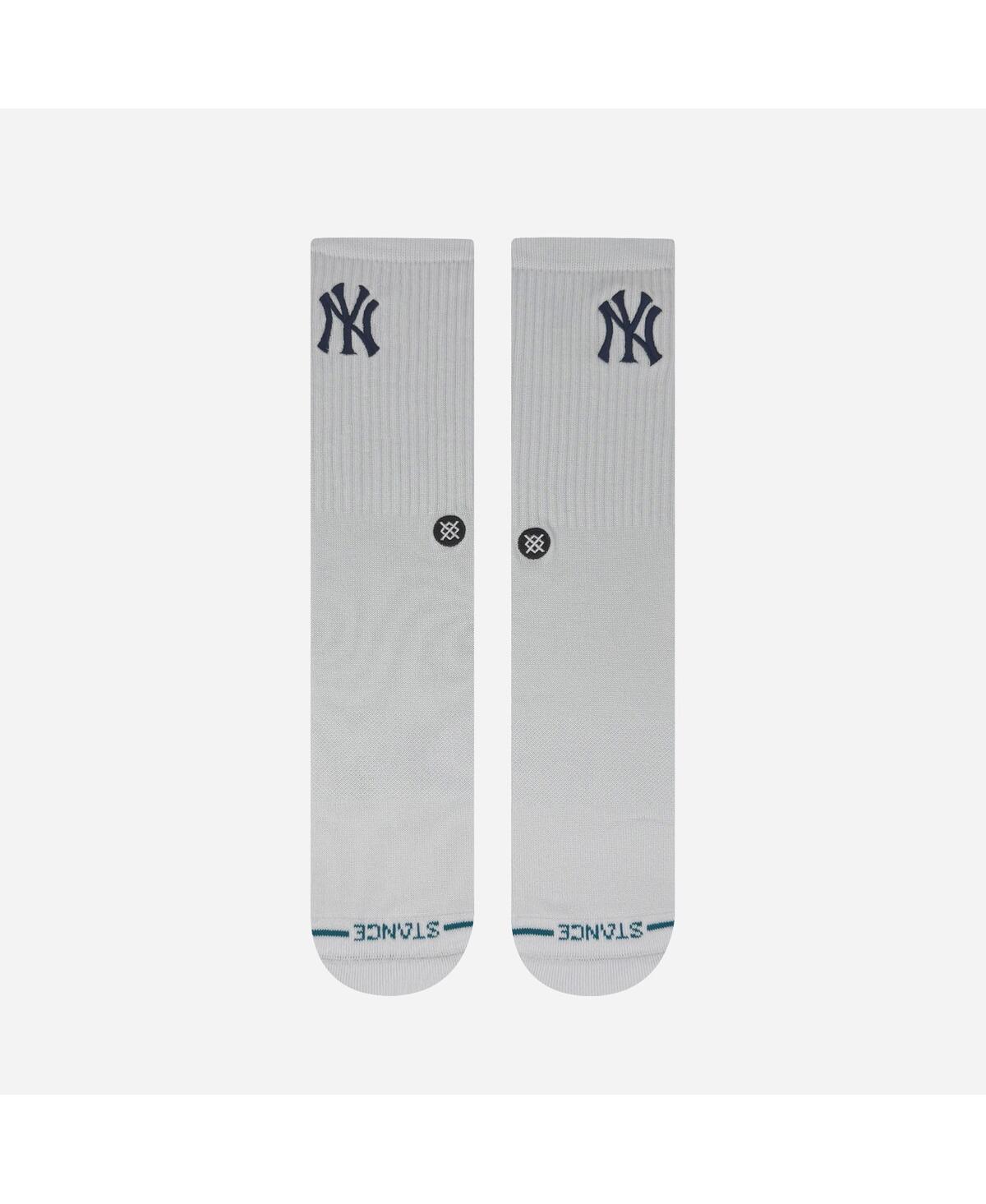 Stance Men's And Women's New York Yankees White Crested Knit Crew Socks In White