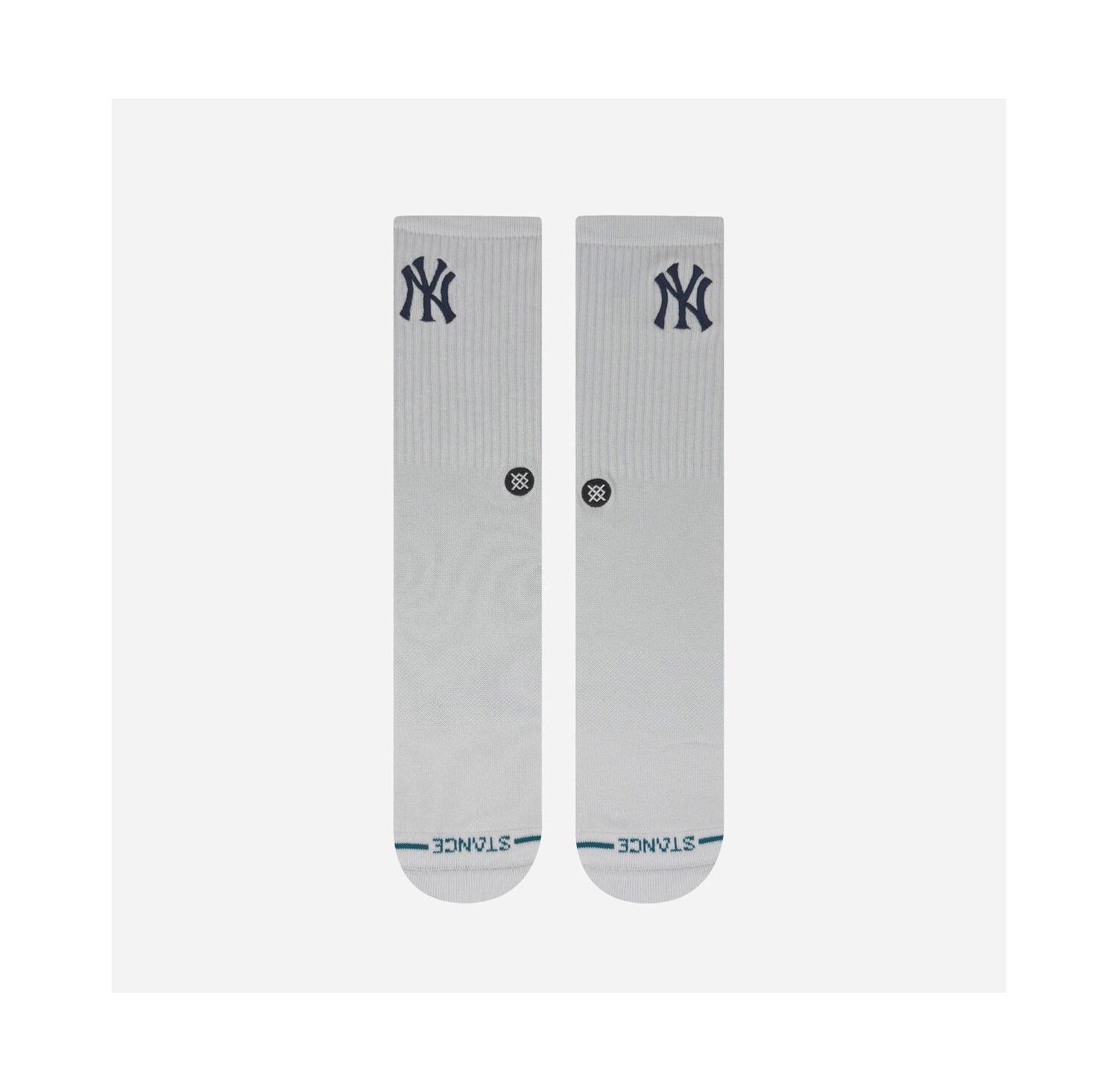 Men's and Women's New York Yankees White Crested Knit Crew Socks