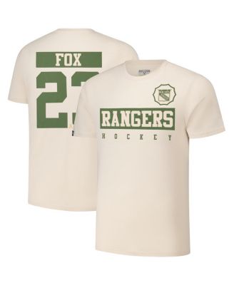 LevelWear - Men's Adam Fox Khaki New York Rangers 2024 NHL Military Appreciation Richmond Delta Player Name Number T-shirt
