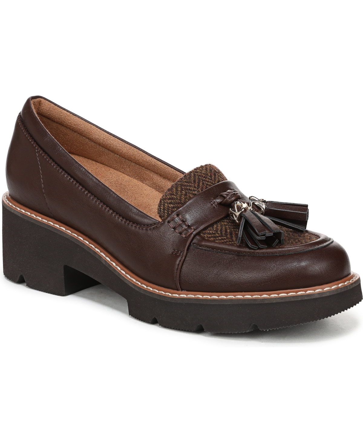 Naturalizer Committed Lug Sole Loafers In Brown