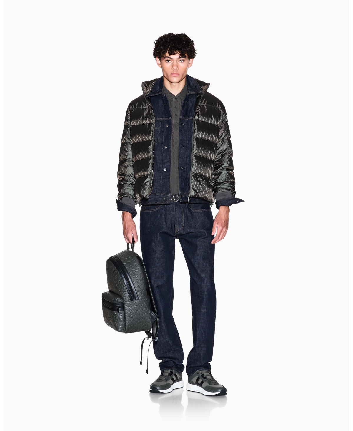 A|X Armani Exchange Men's Short Sleeve Mercerized Cotton Jacquard Polo Shirt