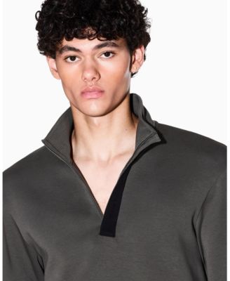 Men's Grosgrain Logo Fleece Quarter Zip Sweatshirt