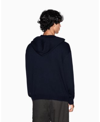 Men's Wool Color Block Hood Sweater
