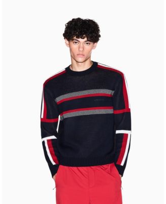 A|X Armani Exchange Men's Color Block Tape Sweater - Macy's