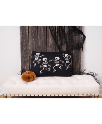 Dancing Skeletons Cotton Blend Halloween Accent Throw Pillow 16" x 24"