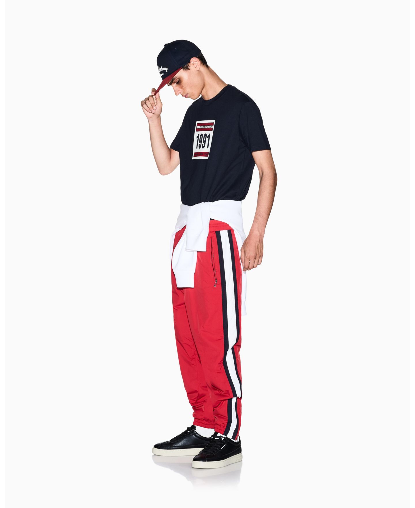 Мужская футболка A|X Armani Exchange Grid Box 1991 Logo, цвет: Глубокий тёмно-синий — фото 2