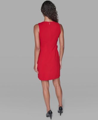 Women's Bow Detail Crew Neck Sheath Dress