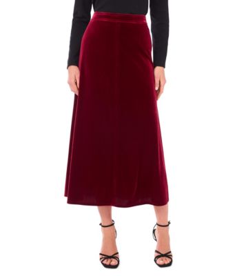 Women's Velvet A-Line Maxi Skirt