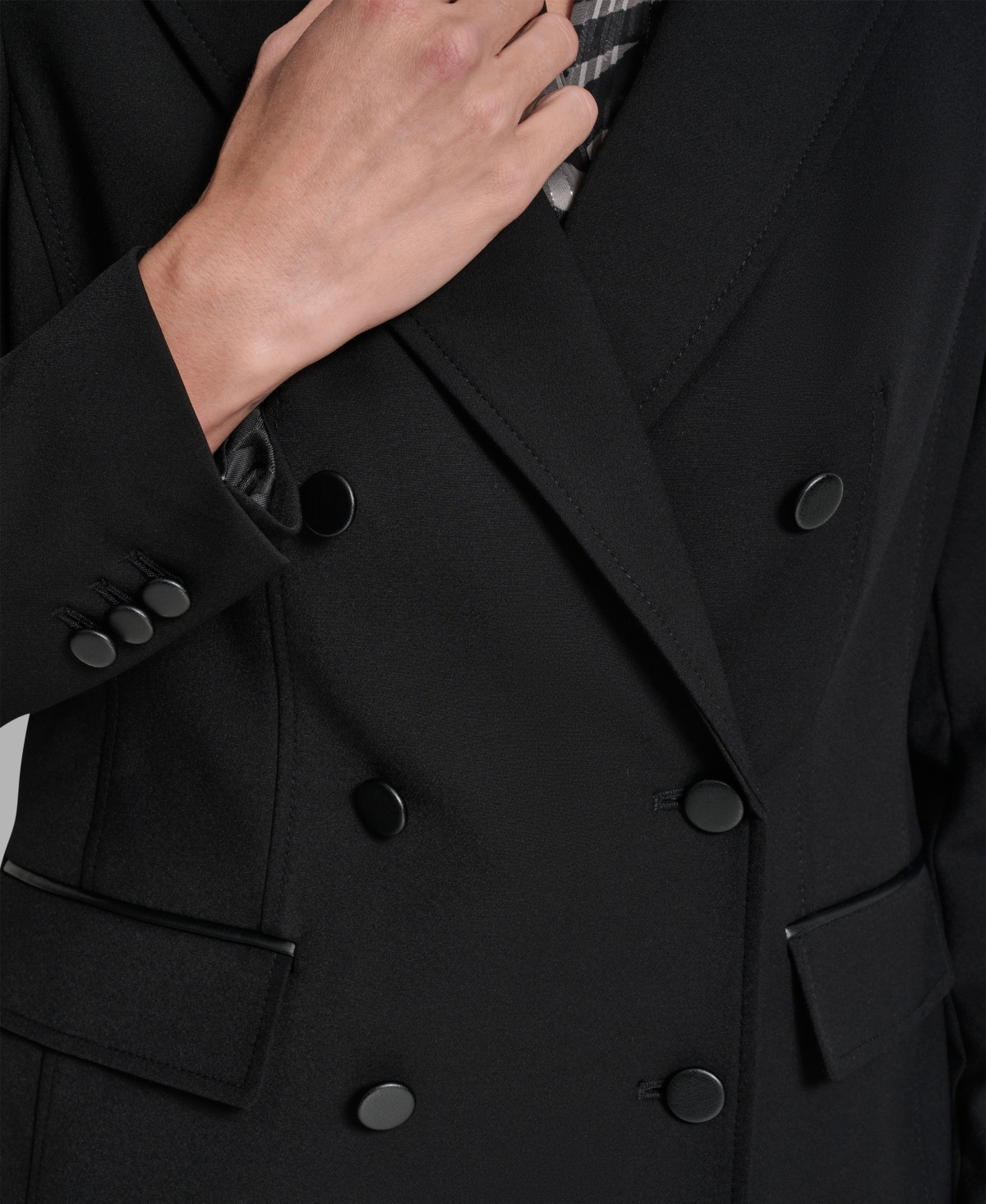 Dkny Women's Double Breasted Long Sleeves Blazer