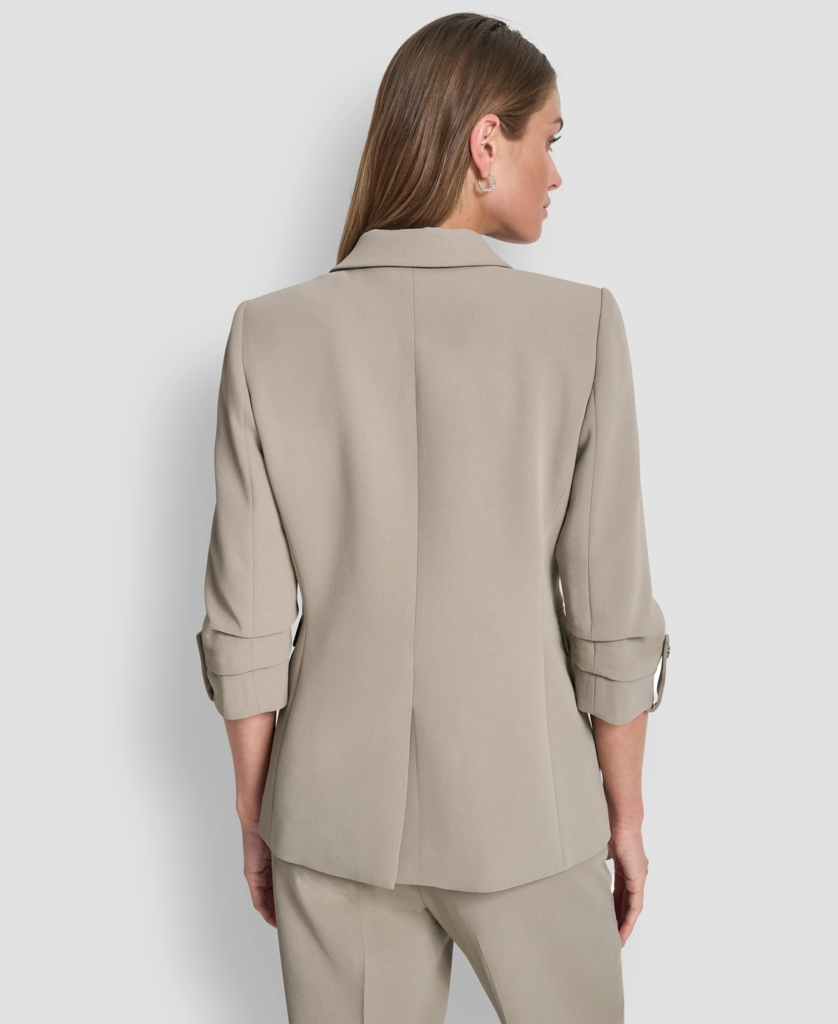 Dkny Women's One Button 3/4-sleeves Blazer In Gray