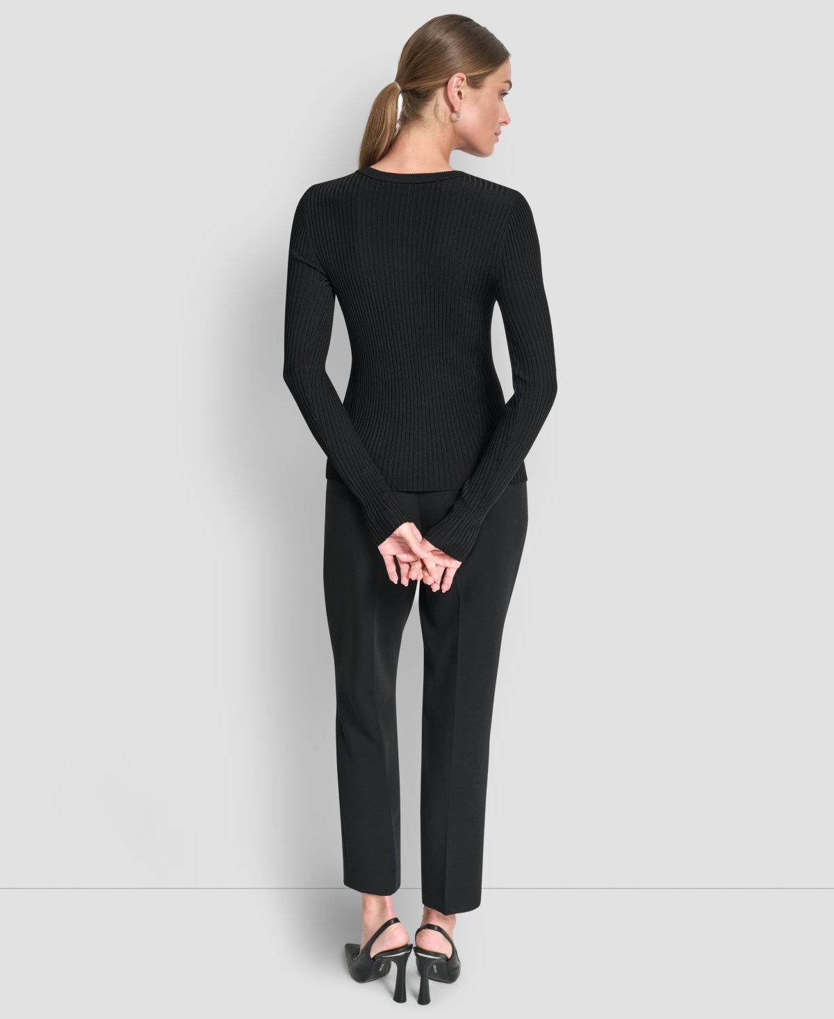 Dkny Women's Sleek Long Sleeve Shine Sweater