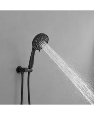 Single-Handle 1-Spray Round Rain Shower Faucet Set with Rain Shower Head & Hand Shower  (Valve Included)