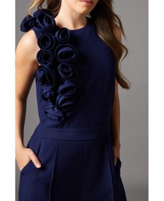 Women's Corsage Detail Pleated Jumpsuit