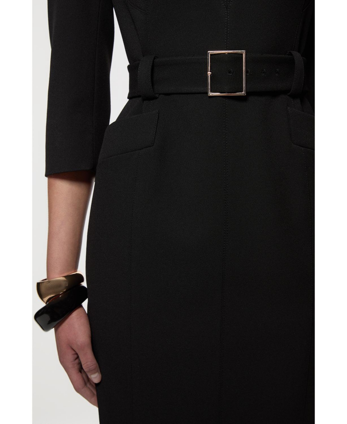 Karen Millen Women's 3/4 Sleeve Belted Midi Dress