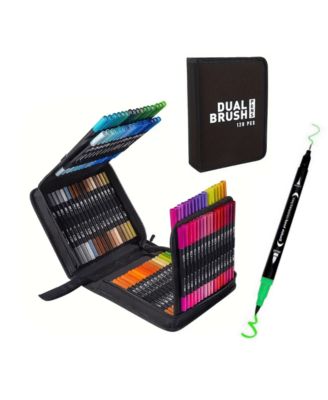 24 Colors Brush Markers for Adult Coloring Books, Coloring Markers for Adults Lettering, Dual Tip Brush Pens