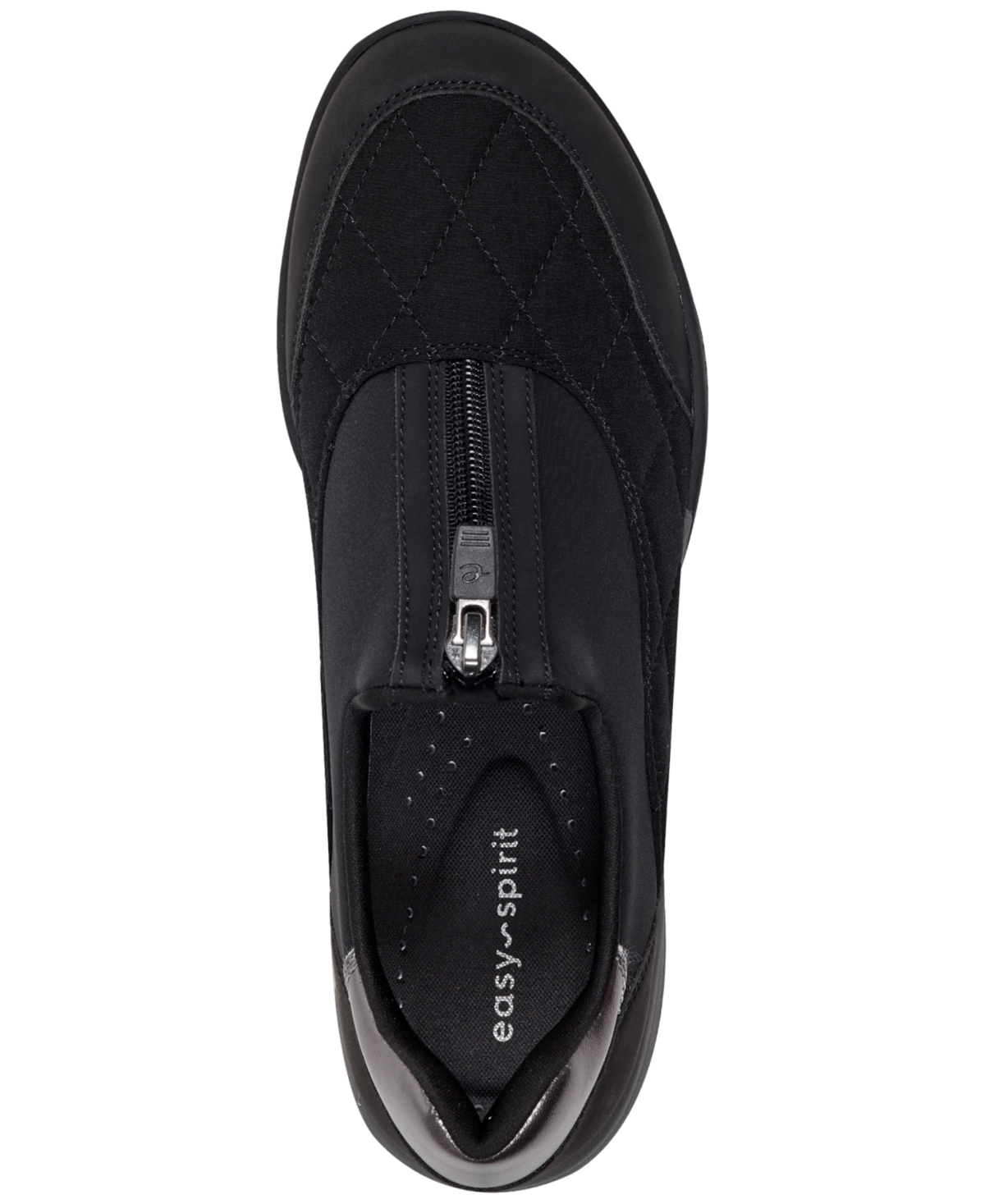 Easy Spirit Women's Barron Round Toe Front Zip Casual Sneakers In Black