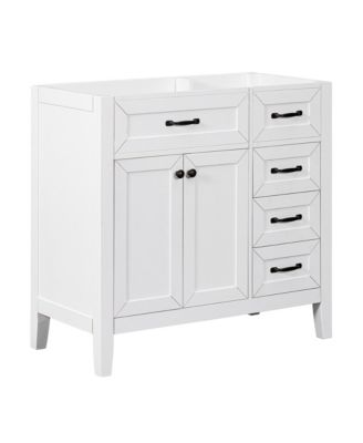 36" Bathroom Vanity, Cabinet Base Only, Bathroom Cabinet with Drawers, Solid Frame and MDF Board