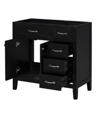 36" Bathroom Vanity, Cabinet Base Only, Bathroom Cabinet with Drawers, Solid Frame and MDF Board