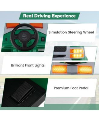 12V Toddler Fire Toy Car with Shovel and Wrench for Ages 37-95 Months