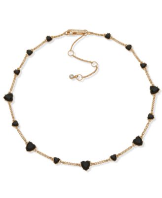 KARL LAGERFELD PARIS - Black Stone Heart Collar Necklace