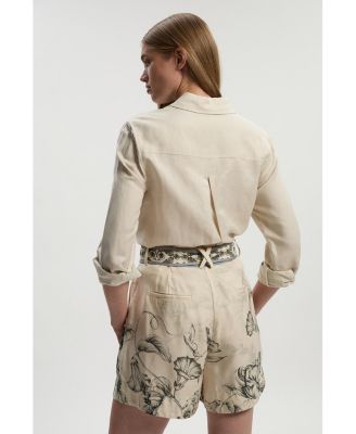 Women's Placed Print Short With Belt