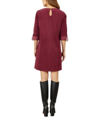 Women's Cord Tunic Dress With Pockets