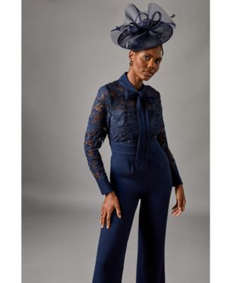 Women's Lace Tie Neck Jumpsuit