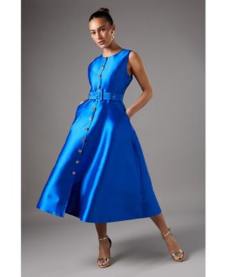 Women's Button Through Belted Prom Dress