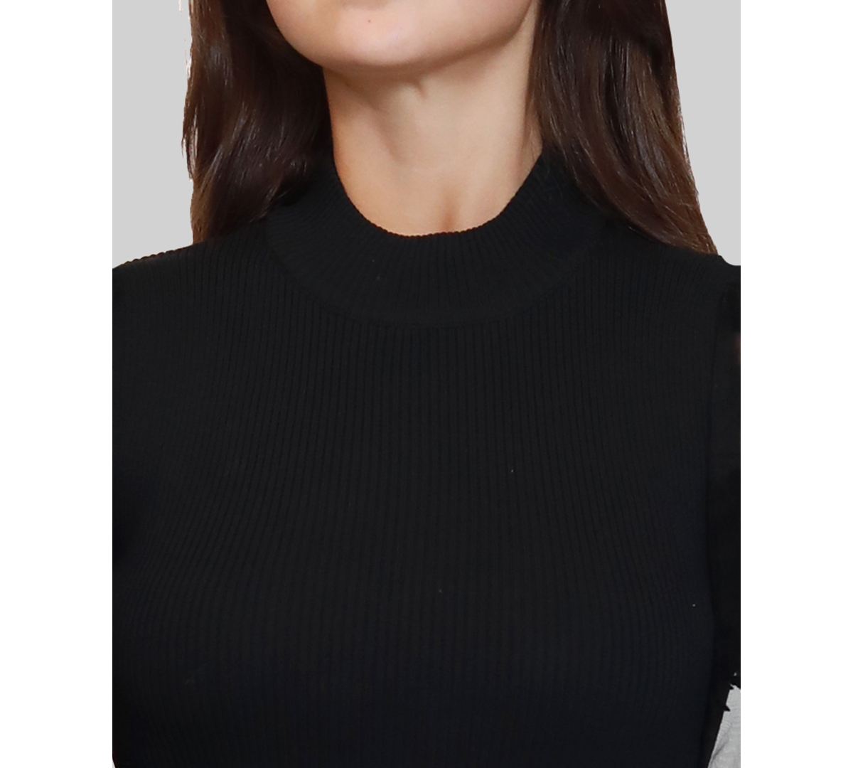 Dylan Ryan Junior's Flocked Flower Mock Neck Dress In Black