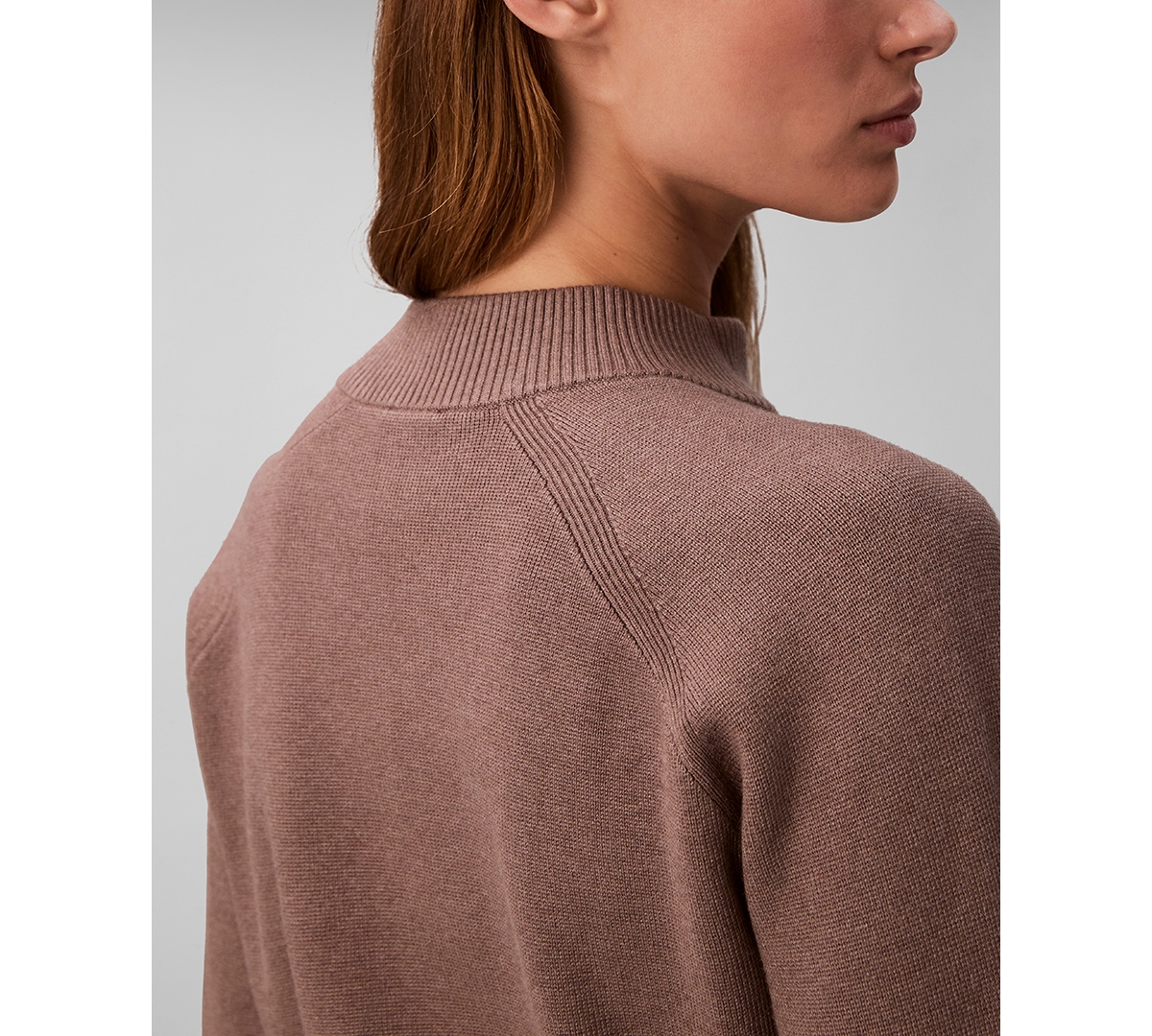 Calvin Klein Jeans Est.1978 Women's Technical Long Sleeve Mock Neck Cardigan Sweater In Brown