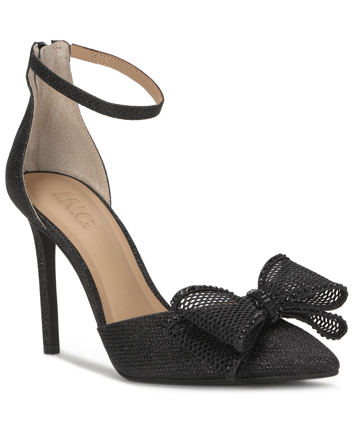 I.n.c. International Concepts Women's Kierstyn Point Toe Bow Sandals, Macy's Exclusive - Black