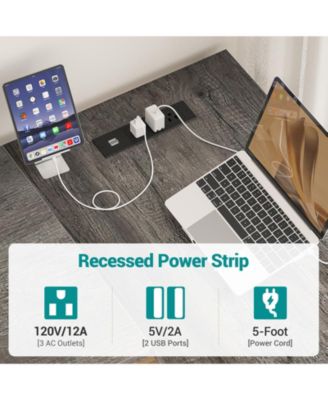 47.2'' MDF, Metal L-Shaped Desk with Power Outlet and Shelf, Reversible Desk