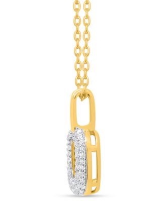 White Diamond Pendant Necklace (1/4 ct. t.w.) in 14k Gold Plating with Sterling Silver