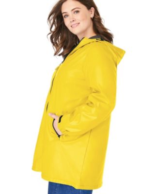 Plus Size Hooded Slicker Raincoat