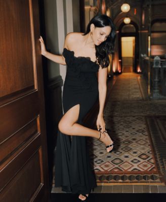 Petite Strapless Long Gown