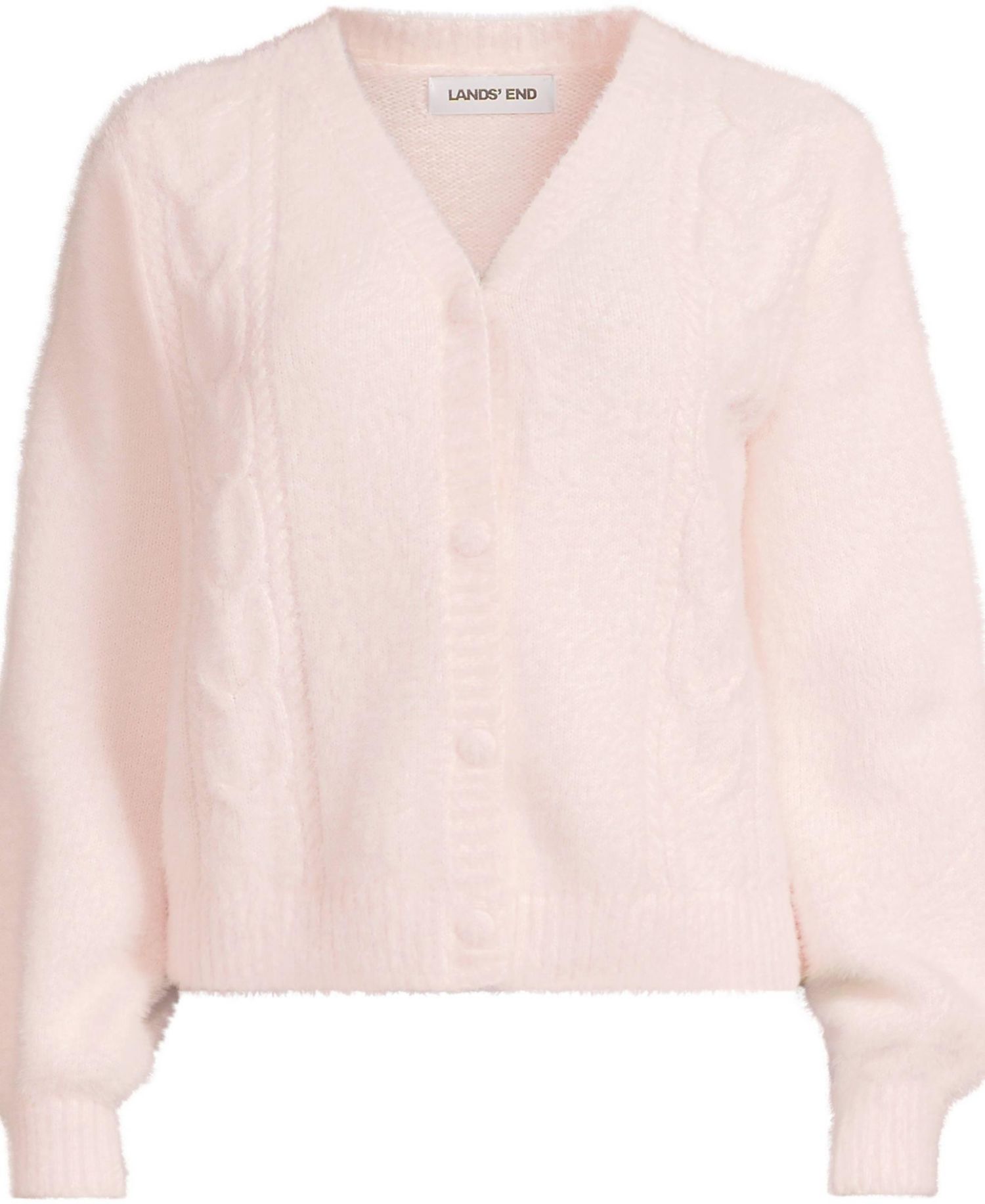 Women's Fuzzy Eyelash Cable Cardigan Sweater