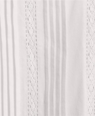 Plus Size Lightweight Jersey Lace Mix Long Sleeve Pintuck Top