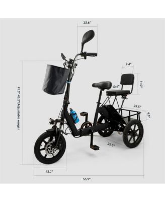 Electric Tricycle for Adults E-Trike with 3-Speed 350W Motor & 28-Mile Range | Compact Foldable Design