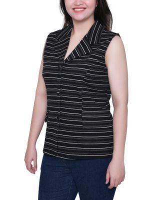 Women's V Neck Sleeveless Scuba Vest Jacket