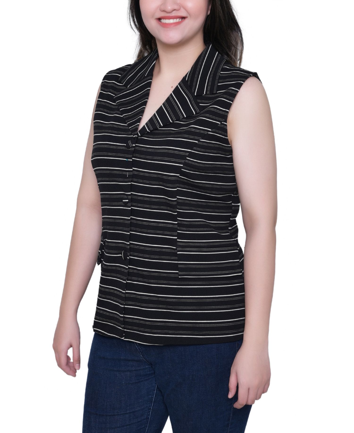 Women's V Neck Sleeveless Scuba Vest Jacket