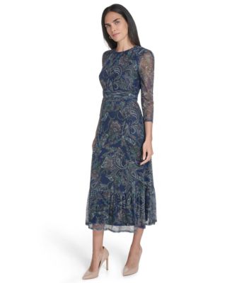 Women's 3/4 Sleeve Ruched Dress