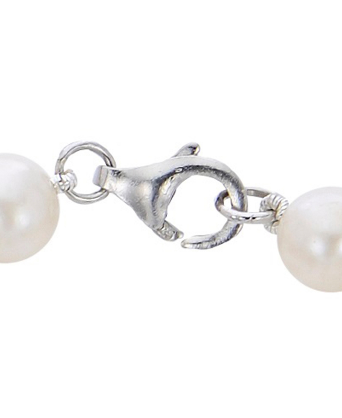 Macy's Cultured Freshwater Pearl (7-8mm) With Brilliance Beads Bracelet In Sterling Silver In White