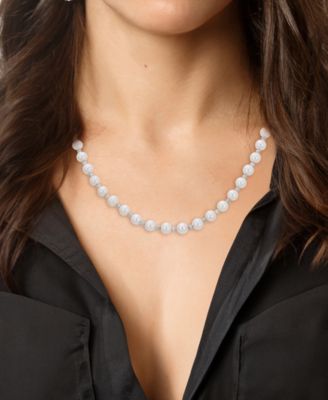 Cultured Freshwater Pearl (7-8mm) with Brilliance Beads Necklace in Sterling Silver