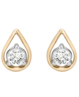 Diamond Drop Stud Earrings (1/4 ct. t.w.) in 14k Gold