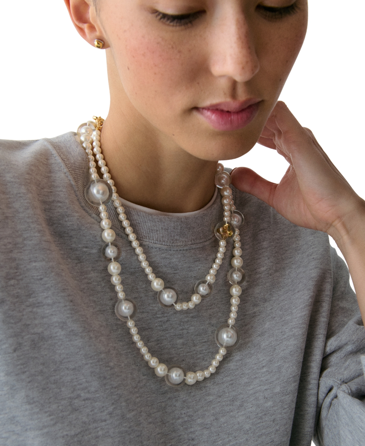 kate spade new york Imitation Pearl and Cubic Zirconia Long Statement Necklace