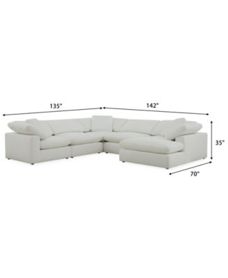 Fog 5-Pc. Fabric Chaise L-Sectional Sofa Set