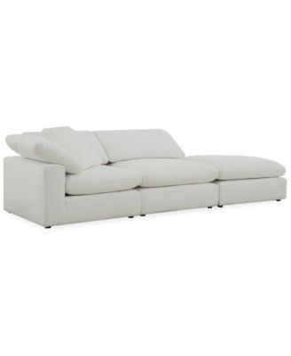 Fog 3-Pc. Fabric L-Sectional Ottoman End Sofa Set